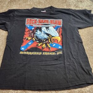 Suck-Bang-Blow Biker Burnout Bar T-Shirt Mens Large Black Eagle SC Vintage Style
